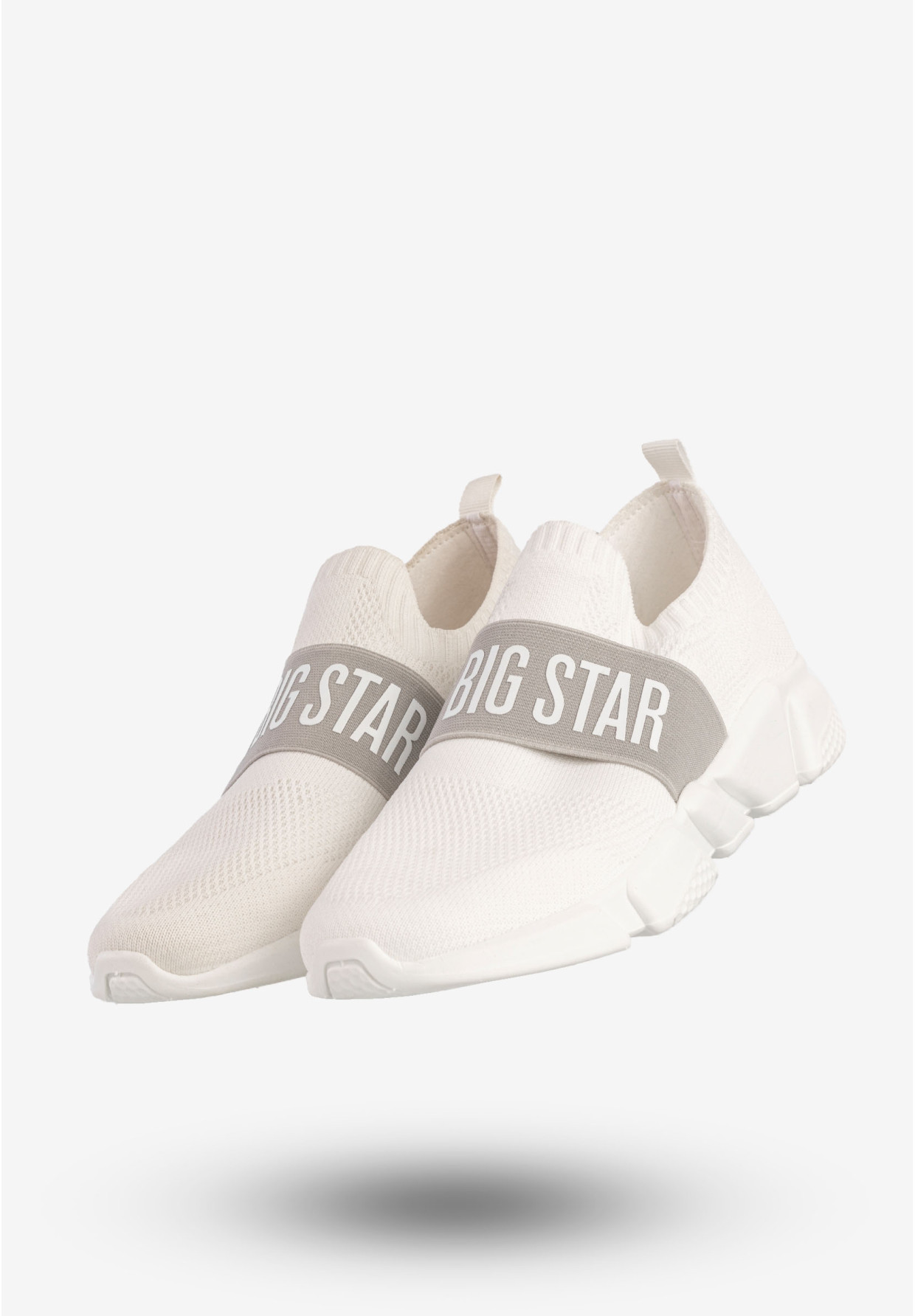 Sneakersy Damskie BIG STAR Wsuwane Sportowe Buty Logo Białe JJ274297