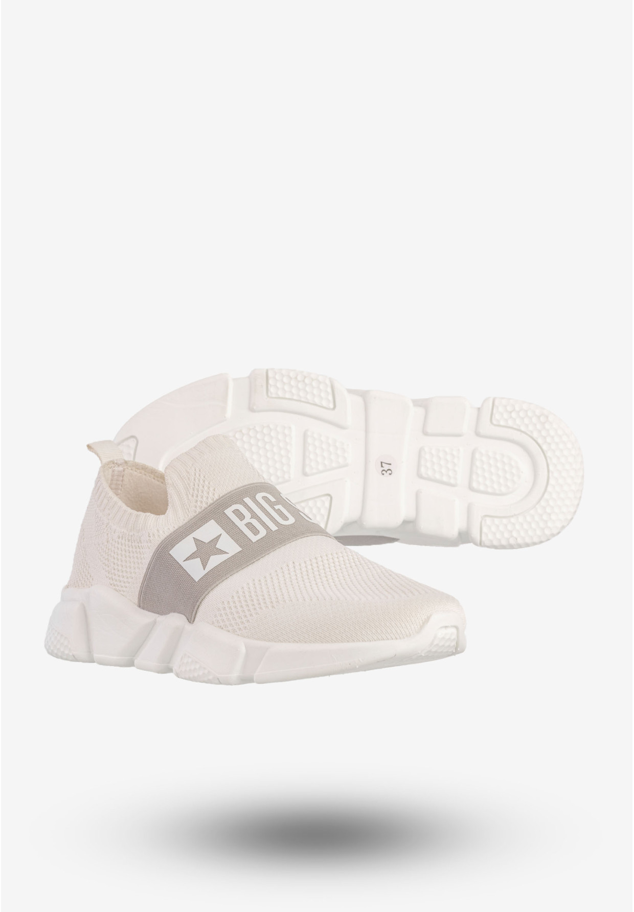 Sneakersy Damskie BIG STAR Wsuwane Sportowe Buty Logo Białe JJ274297