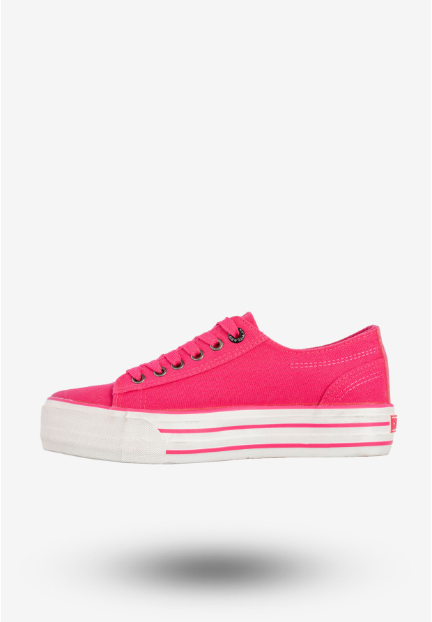Trampki Damskie BIG STAR Buty Na Platformie Różowe HH274054