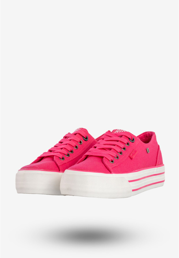 Trampki Damskie BIG STAR Buty Na Platformie Różowe HH274054
