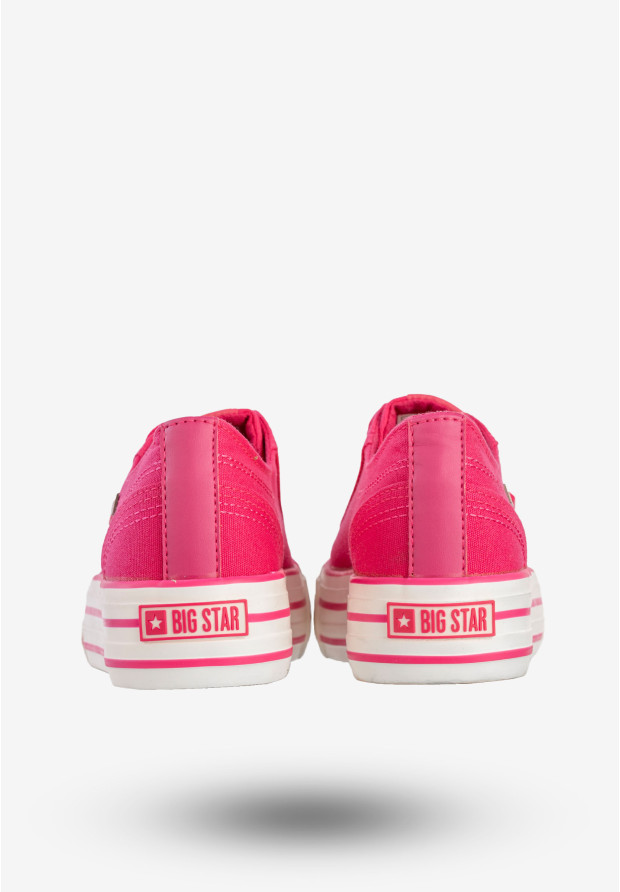 Trampki Damskie BIG STAR Buty Na Platformie Różowe HH274054