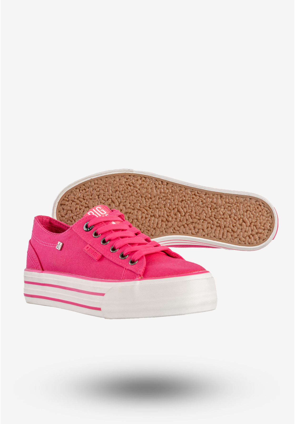 Trampki Damskie BIG STAR Buty Na Platformie Różowe HH274054