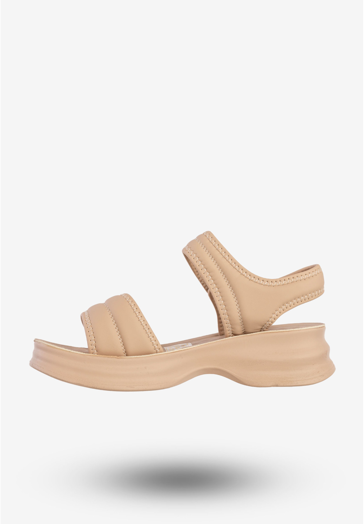 Sandały Damskie Ekoskóra Buty Eleganckie Na Rzepy Beżowe Potocki 25-105300BG