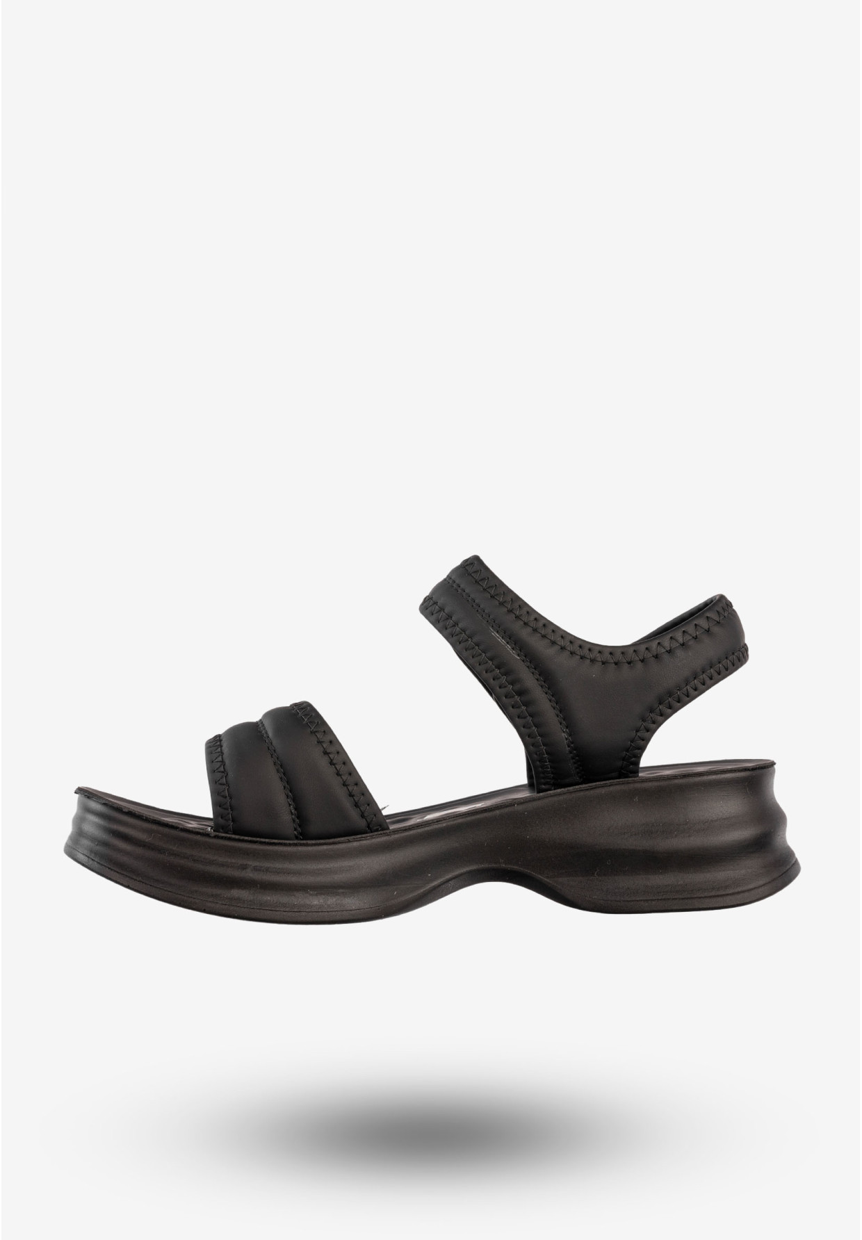 Sandały Damskie Ekoskóra Buty Eleganckie Na Rzepy Czarne Potocki 25-105300BK