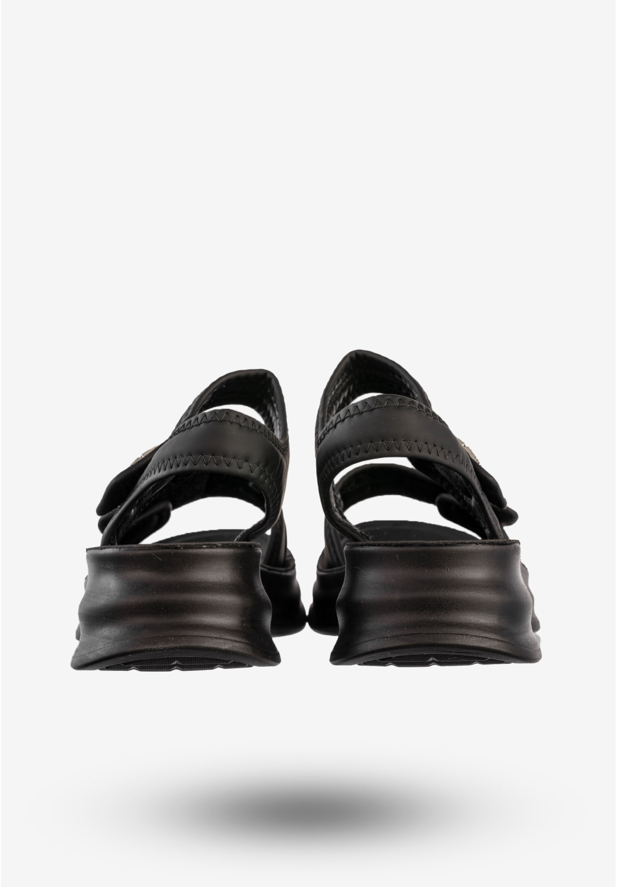 Sandały Damskie Ekoskóra Buty Eleganckie Na Rzepy Czarne Potocki 25-105300BK