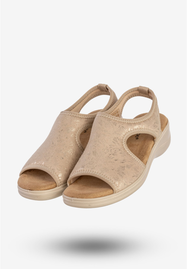 Sandały Damskie Buty Wsuwane Wygodne Na Wiosnę Lato Złote Potocki 25-24306GD