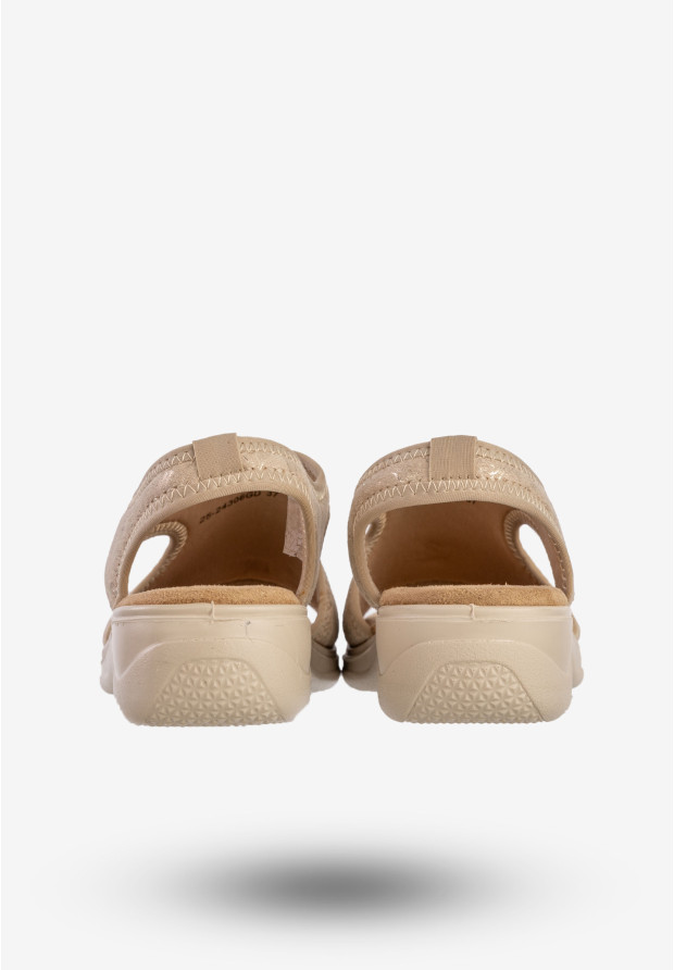 Sandały Damskie Buty Wsuwane Wygodne Na Wiosnę Lato Złote Potocki 25-24306GD