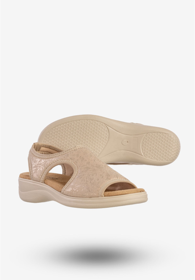 Sandały Damskie Buty Wsuwane Wygodne Na Wiosnę Lato Złote Potocki 25-24306GD