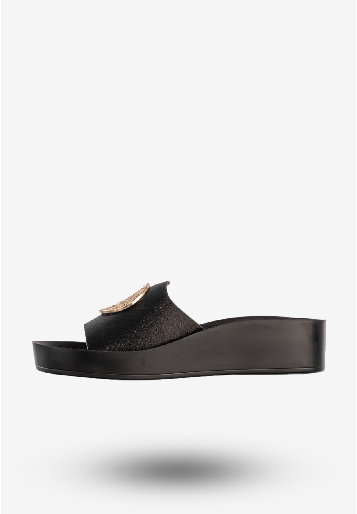 Klapki Damskie Ekoskóra Buty Eleganckie Na Platformie Czarne Potocki 25-43326BK