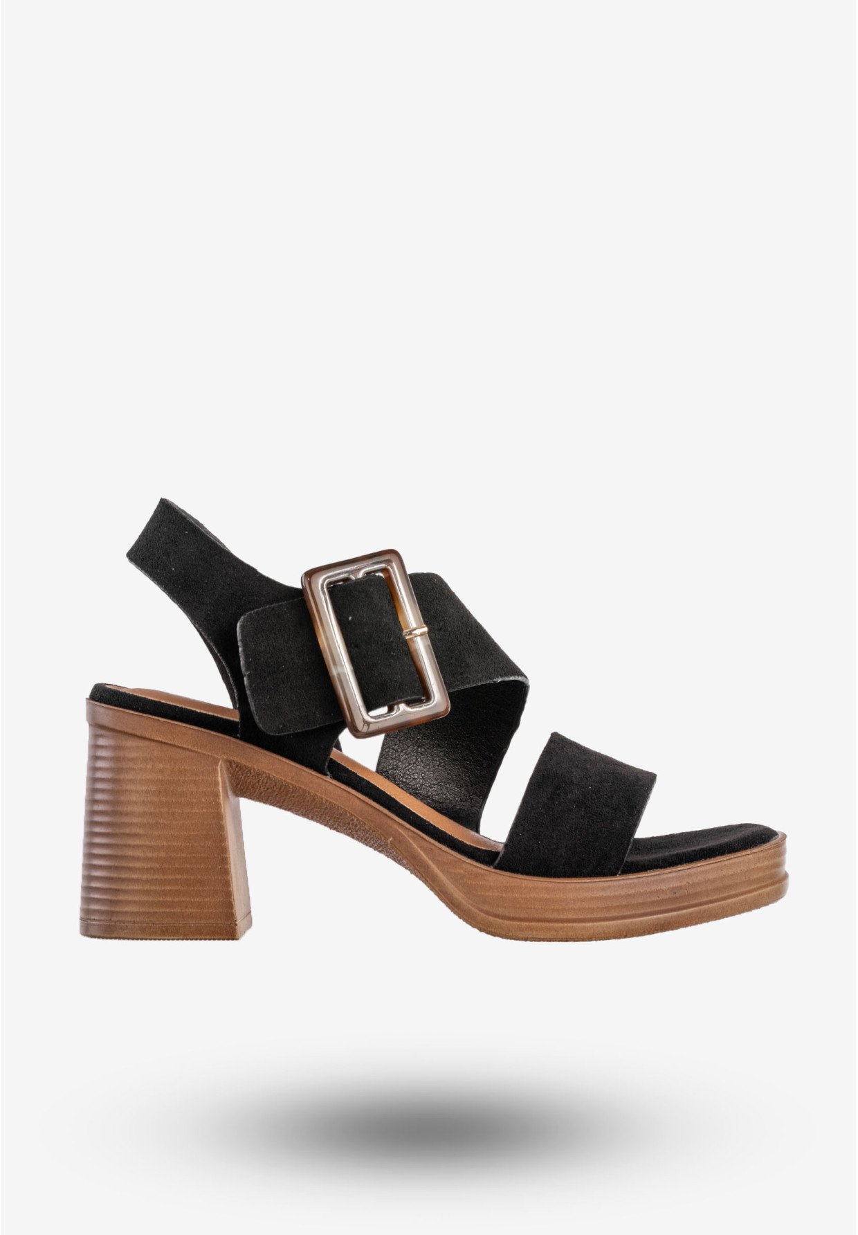 Sandały Damskie Ekoskóra Buty Eleganckie Na Obcasie Czarne Potocki 25-54307BK