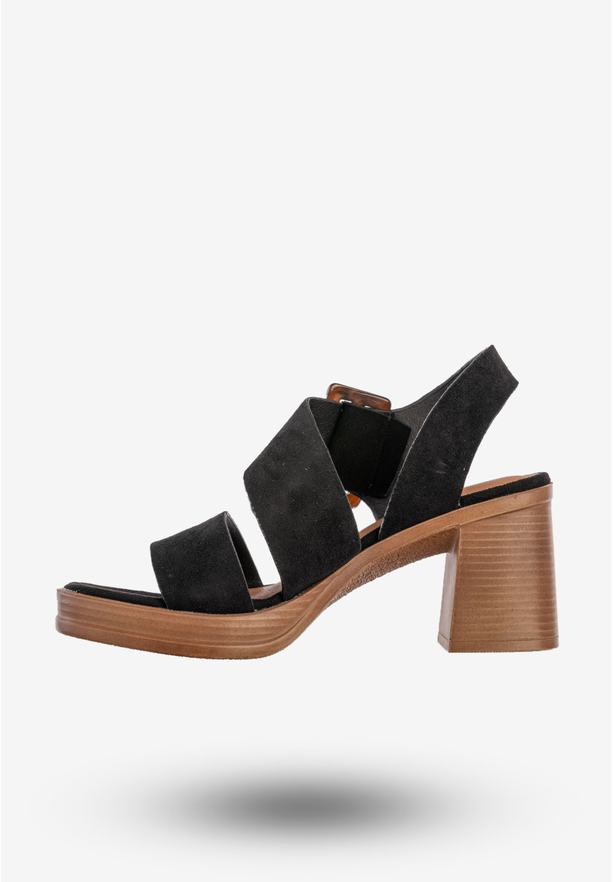 Sandały Damskie Ekoskóra Buty Eleganckie Na Obcasie Czarne Potocki 25-54307BK