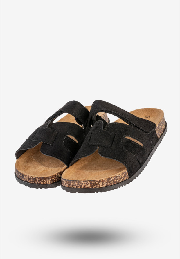 Klapki Damskie Buty Eleganckie Płaski Obcas Wygodne Czarne Potocki 25-17305BK
