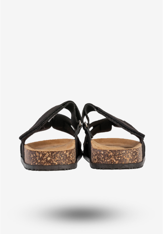Klapki Damskie Buty Eleganckie Płaski Obcas Wygodne Czarne Potocki 25-17305BK