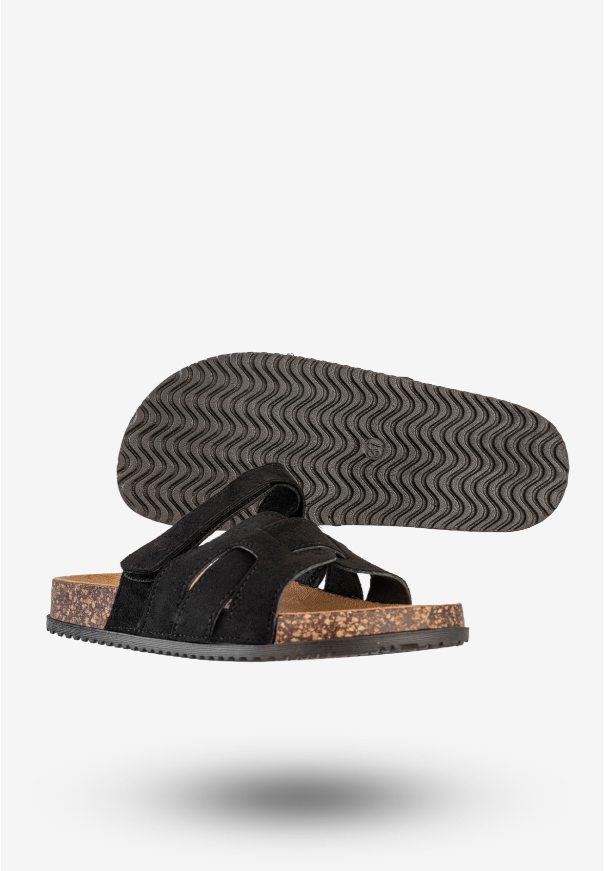 Klapki Damskie Buty Eleganckie Płaski Obcas Wygodne Czarne Potocki 25-17305BK
