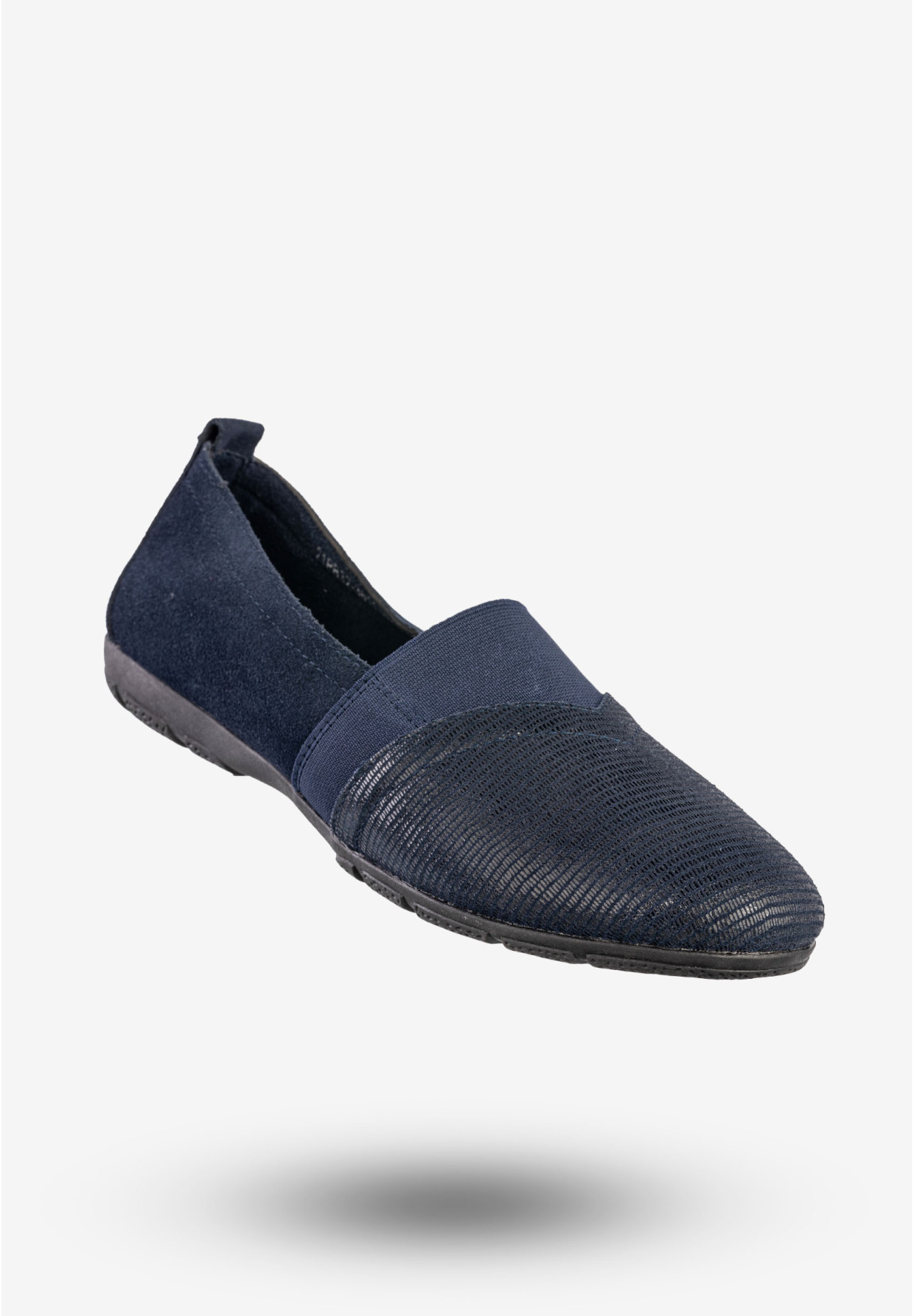 Półbuty Damskie Skórzane Buty Wsuwane Baleriny Granatowe Jezzi 21PB32-3611