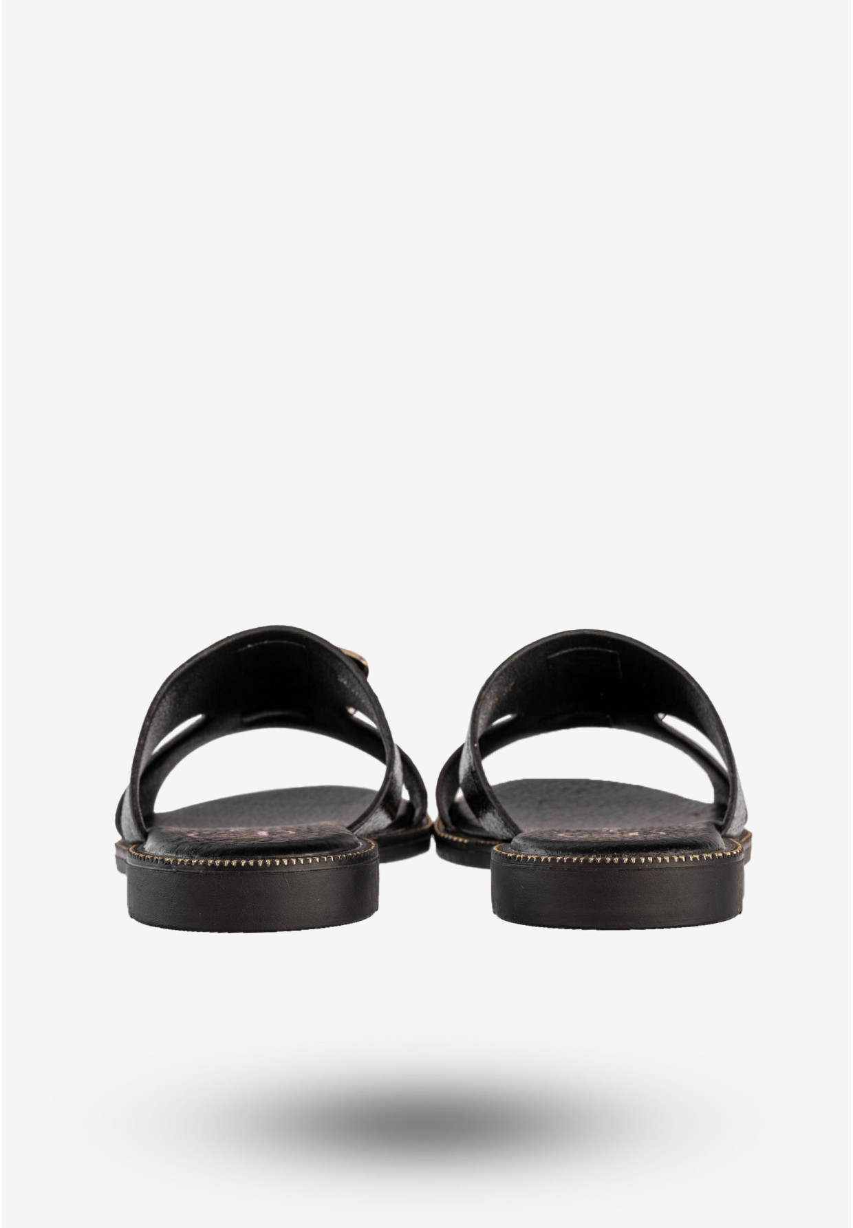 Klapki Damskie Ekoskóra Buty Eleganckie Płaski Obcas Czarne Filippo DK3703/25BK