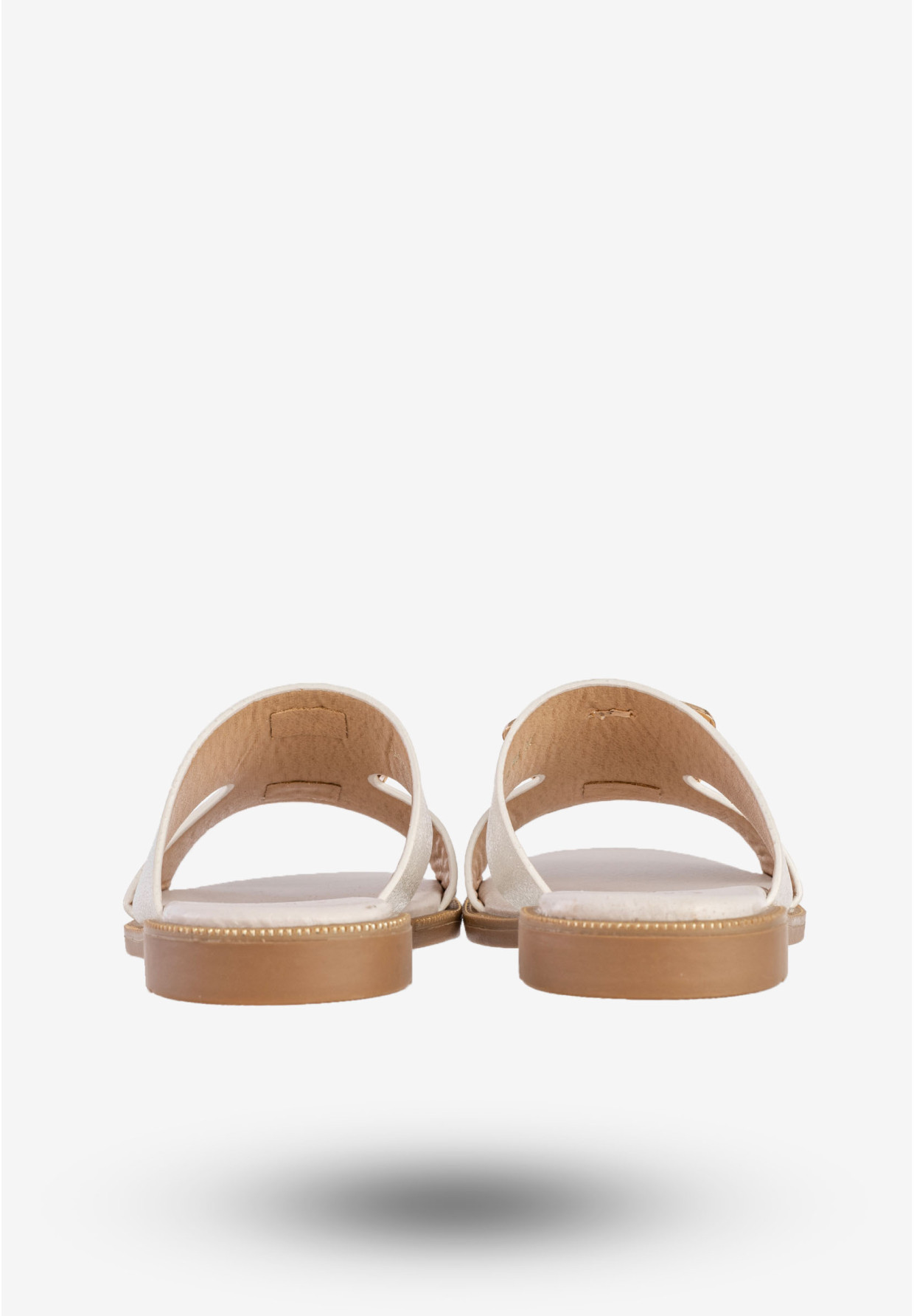 Klapki Damskie Ekoskóra Buty Eleganckie Płaski Obcas Białe Filippo DK3703/25WH