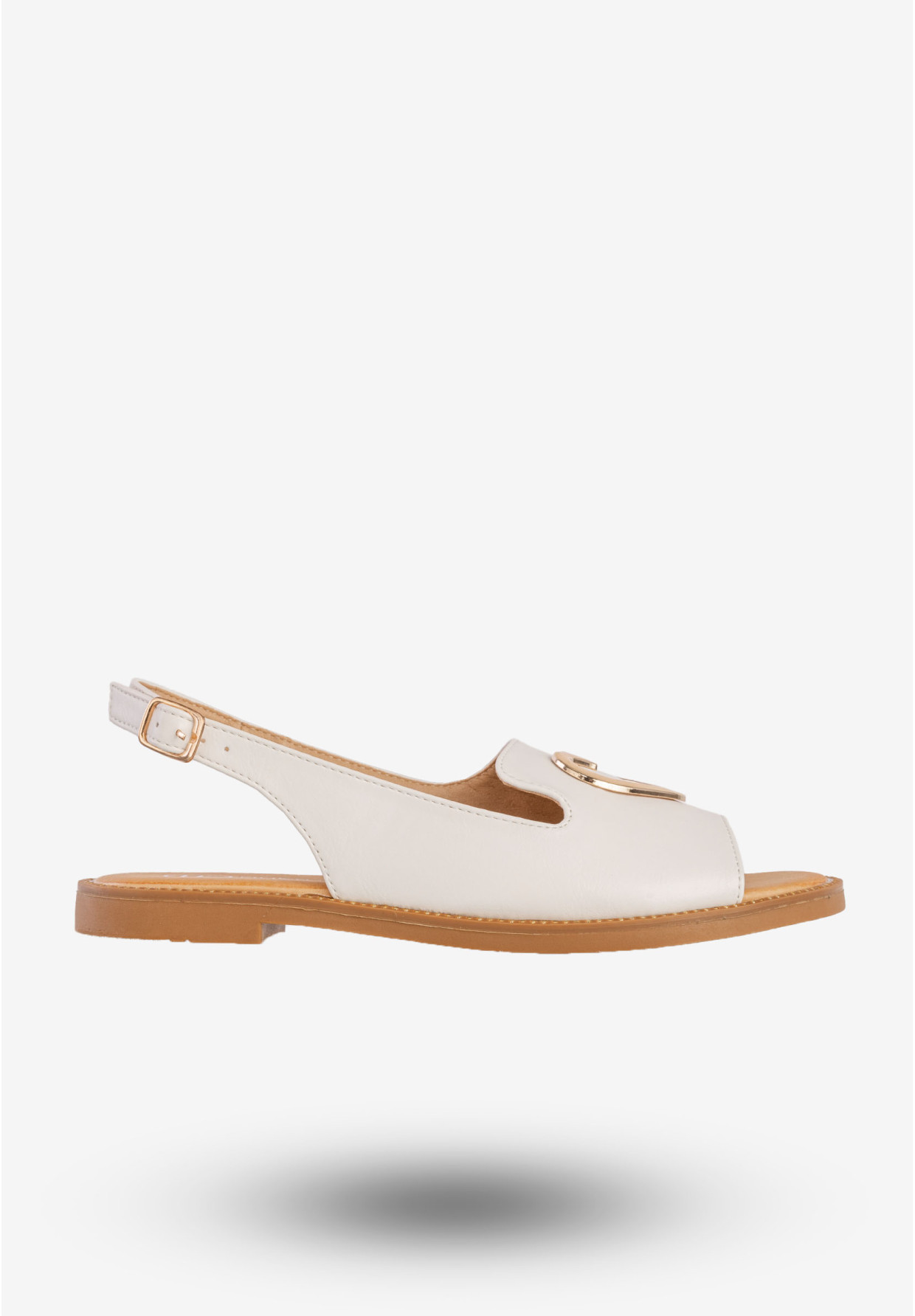 Sandały Damskie Ekoskóra Buty Z Sercem Płaski Obcas Białe Filippo DS6926/25WH