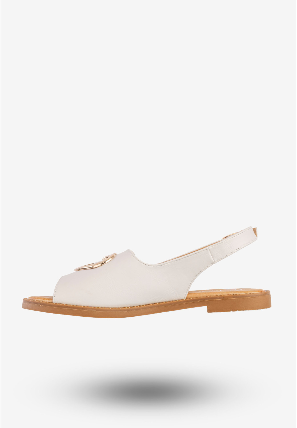 Sandały Damskie Ekoskóra Buty Z Sercem Płaski Obcas Białe Filippo DS6926/25WH