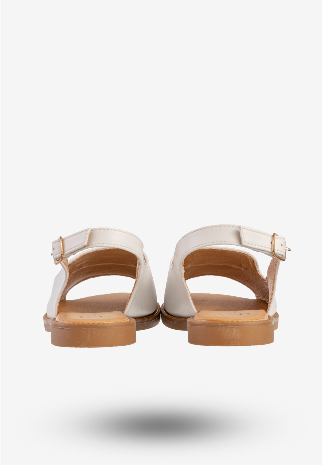 Sandały Damskie Ekoskóra Buty Z Sercem Płaski Obcas Białe Filippo DS6926/25WH