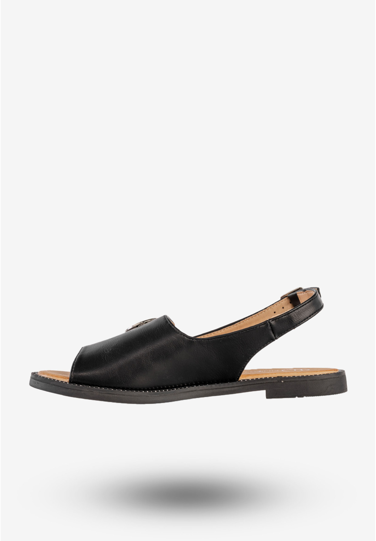 Sandały Damskie Ekoskóra Buty Eleganckie Płaski Obcas Czarne Filippo DS3666/25BK