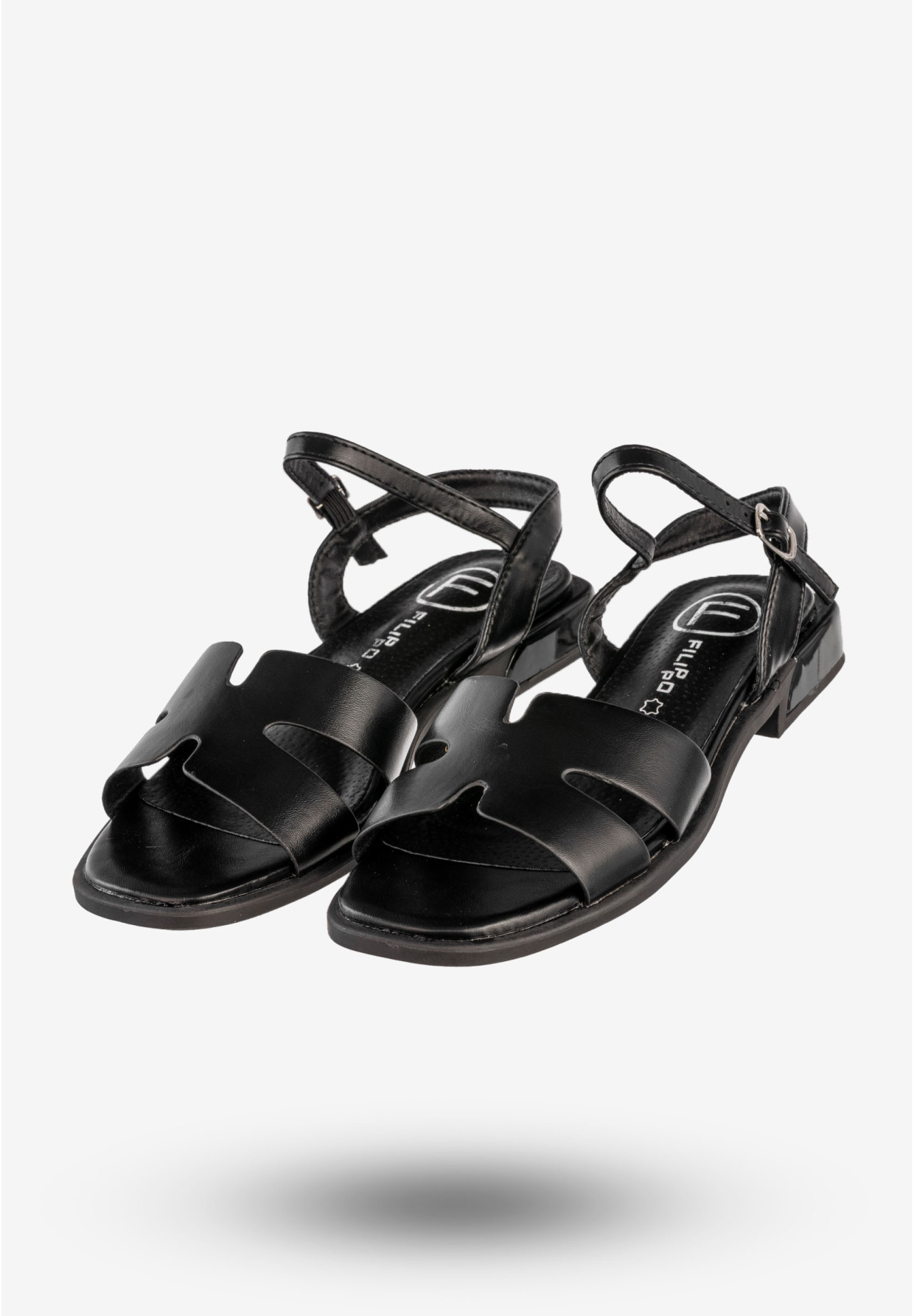 Sandały Damskie Ekoskóra Buty Eleganckie Modne Czarne Filippo DS6979/25BK