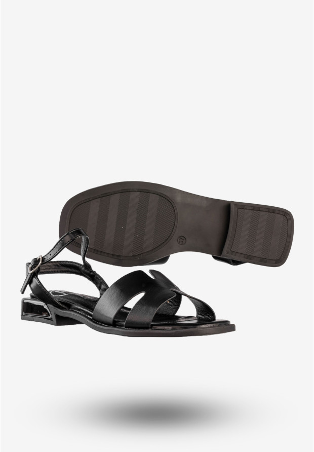 Sandały Damskie Ekoskóra Buty Eleganckie Modne Czarne Filippo DS6979/25BK