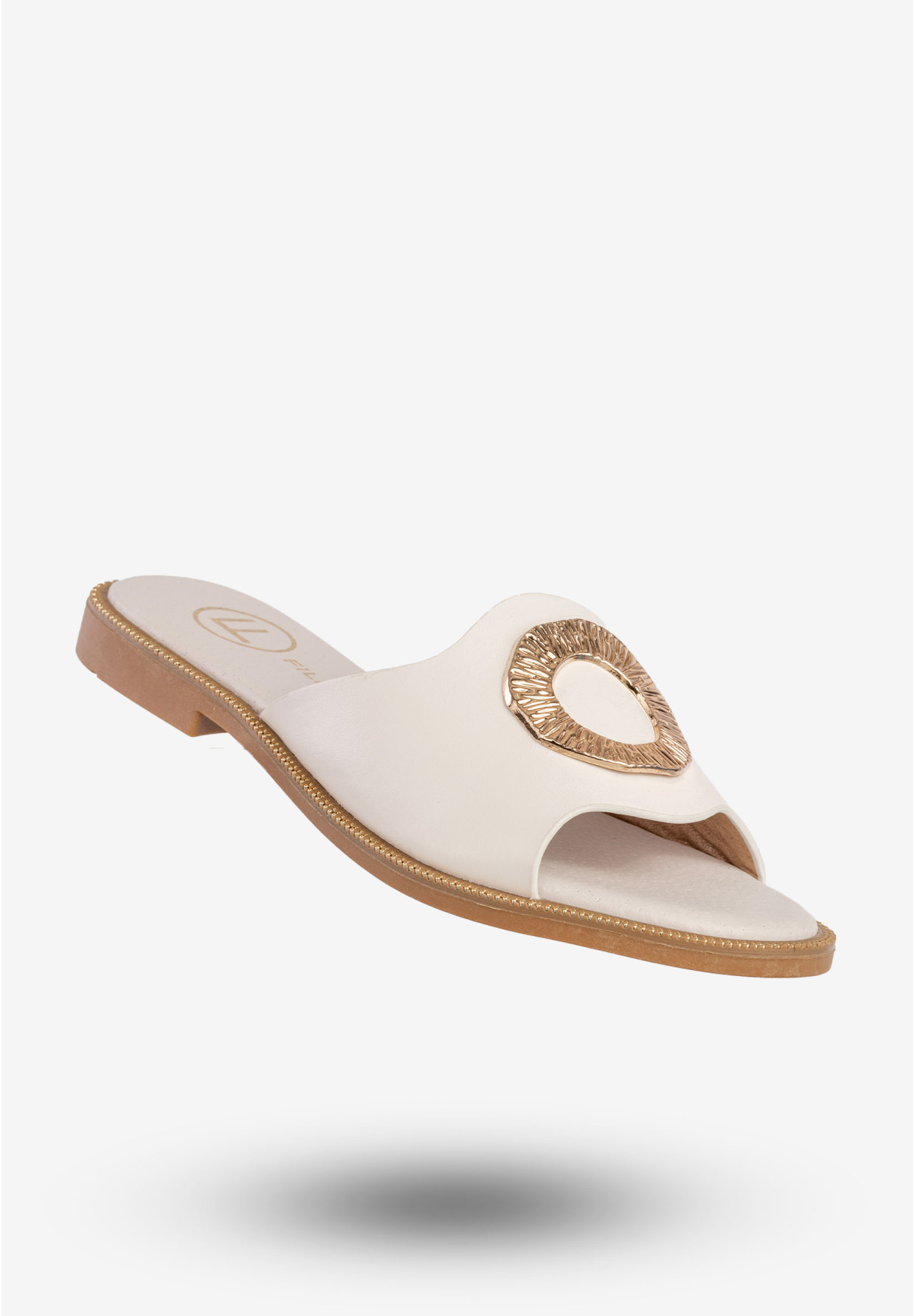Klapki Damskie Ekoskóra Buty Eleganckie Modne Białe Filippo DK6906/25WH