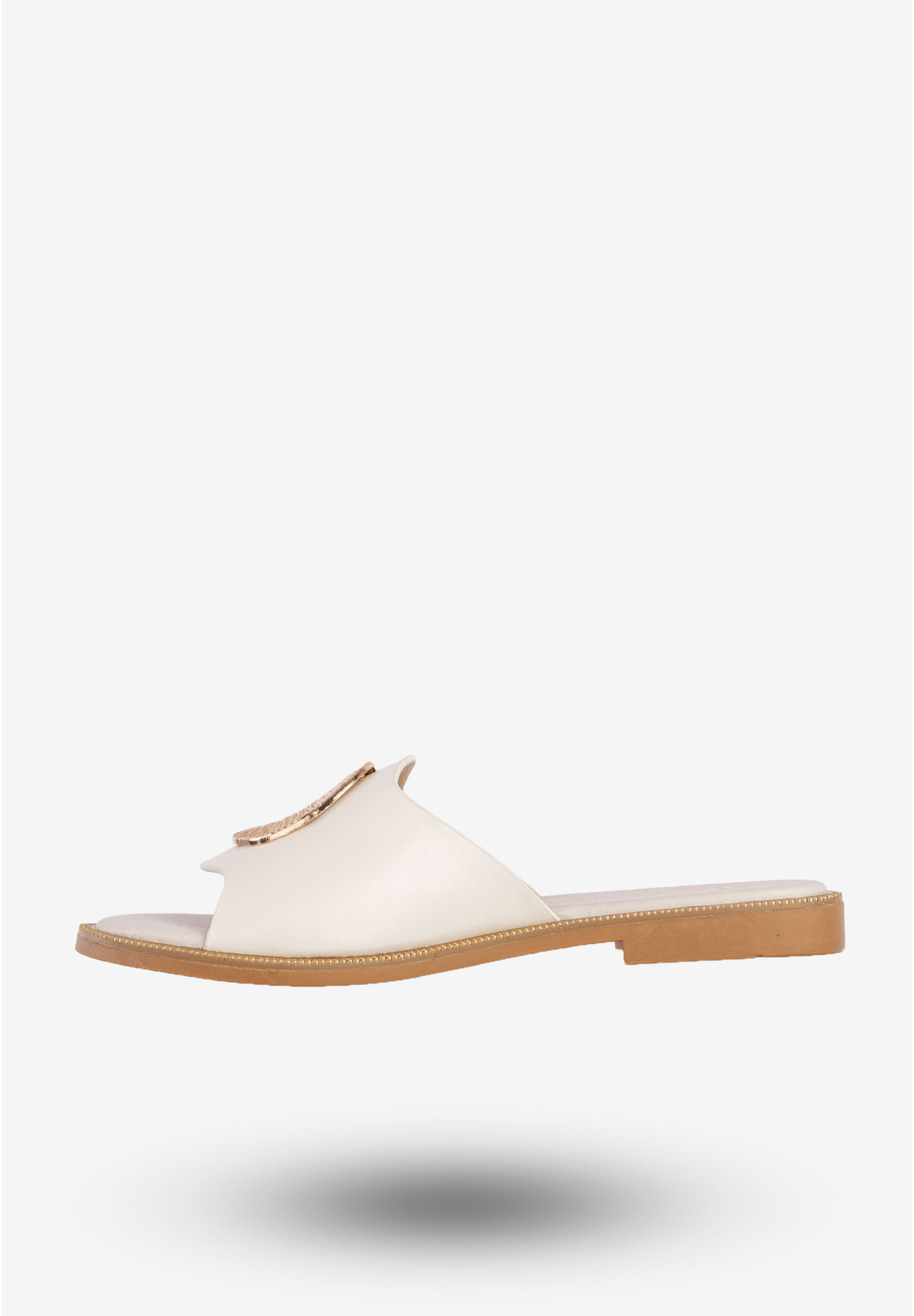 Klapki Damskie Ekoskóra Buty Eleganckie Modne Białe Filippo DK6906/25WH