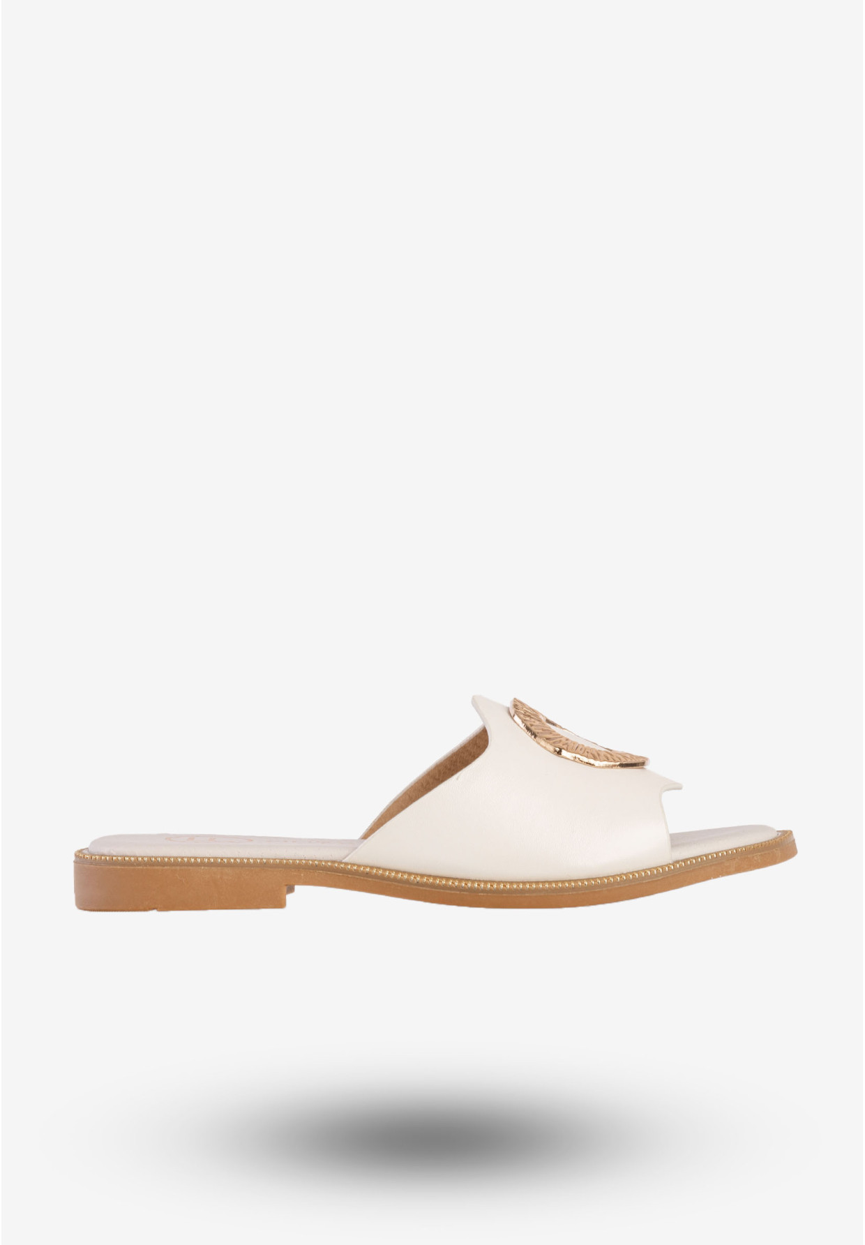 Klapki Damskie Ekoskóra Buty Eleganckie Modne Białe Filippo DK6906/25WH