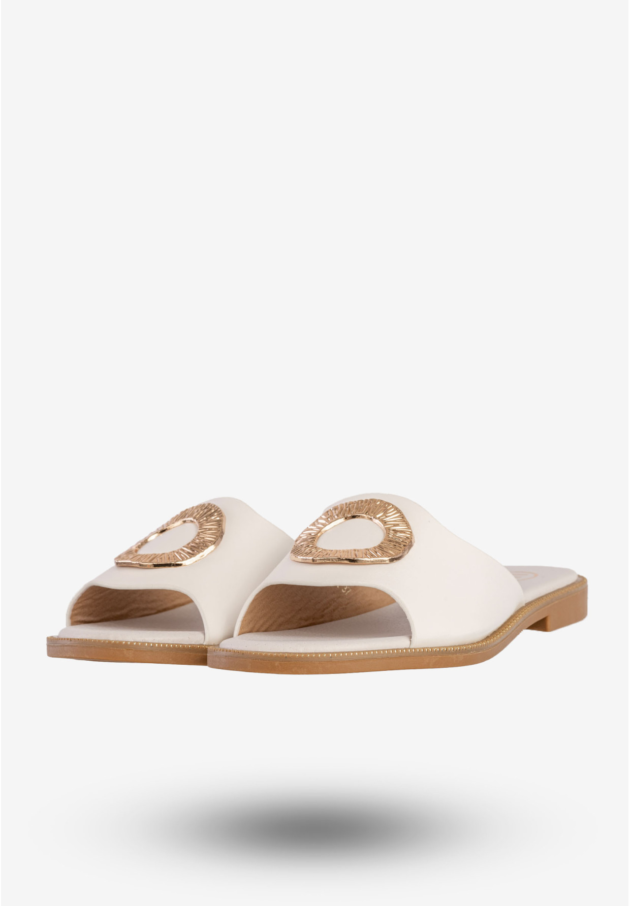 Klapki Damskie Ekoskóra Buty Eleganckie Modne Białe Filippo DK6906/25WH