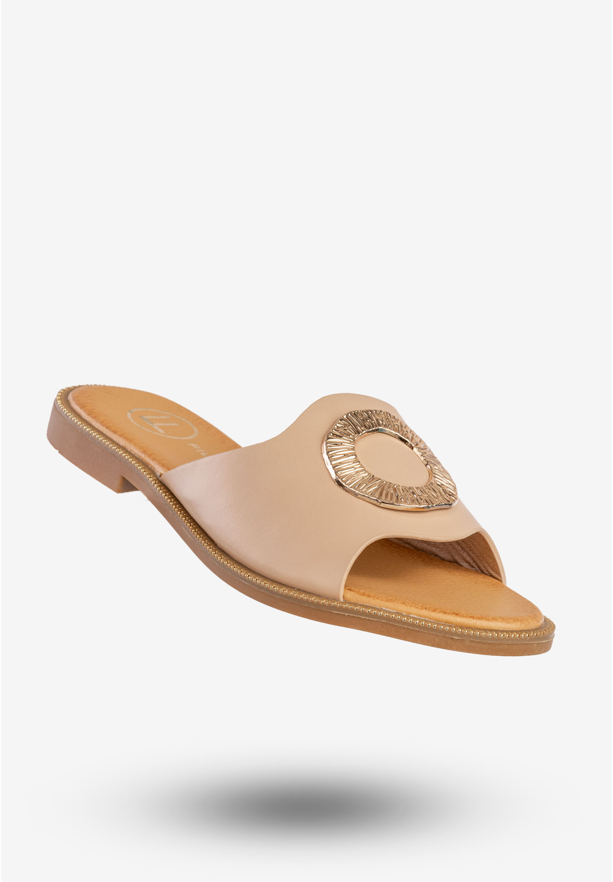 Klapki Damskie Ekoskóra Buty Eleganckie Modne Beżowe Filippo DK6906/25BE