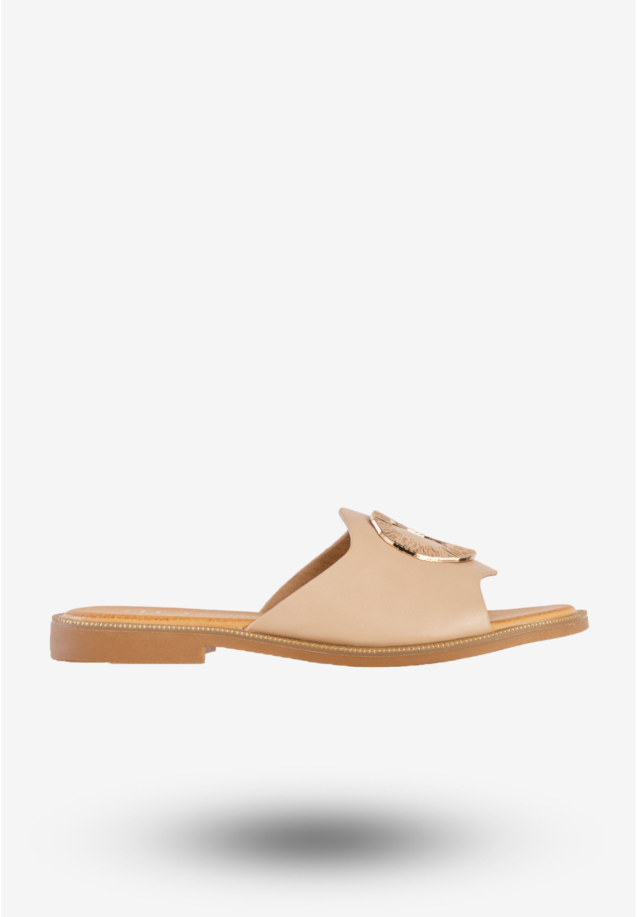 Klapki Damskie Ekoskóra Buty Eleganckie Modne Beżowe Filippo DK6906/25BE