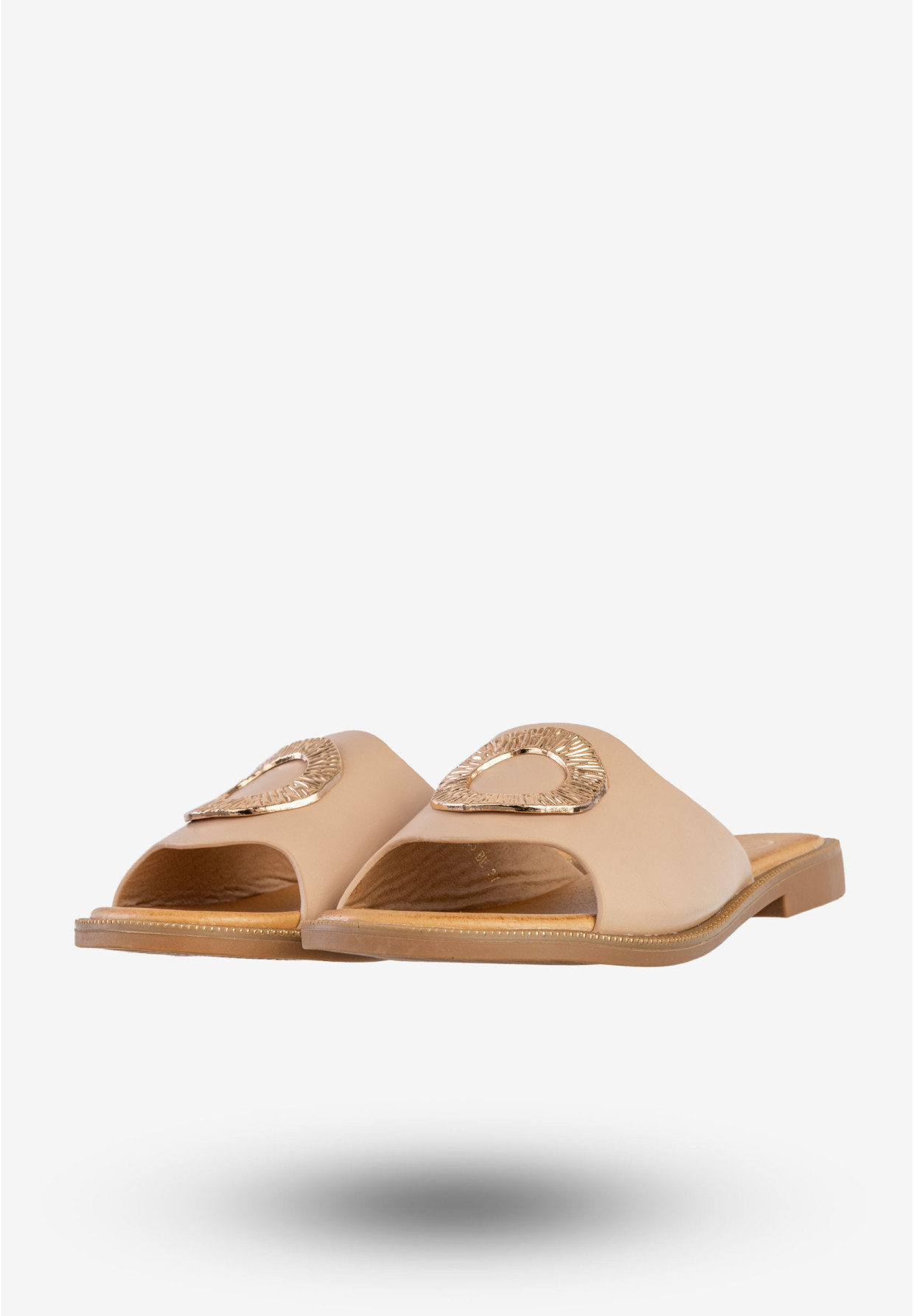Klapki Damskie Ekoskóra Buty Eleganckie Modne Beżowe Filippo DK6906/25BE
