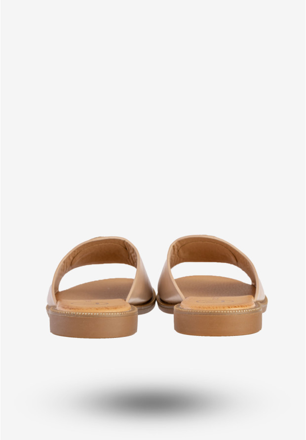 Klapki Damskie Ekoskóra Buty Eleganckie Modne Beżowe Filippo DK6906/25BE