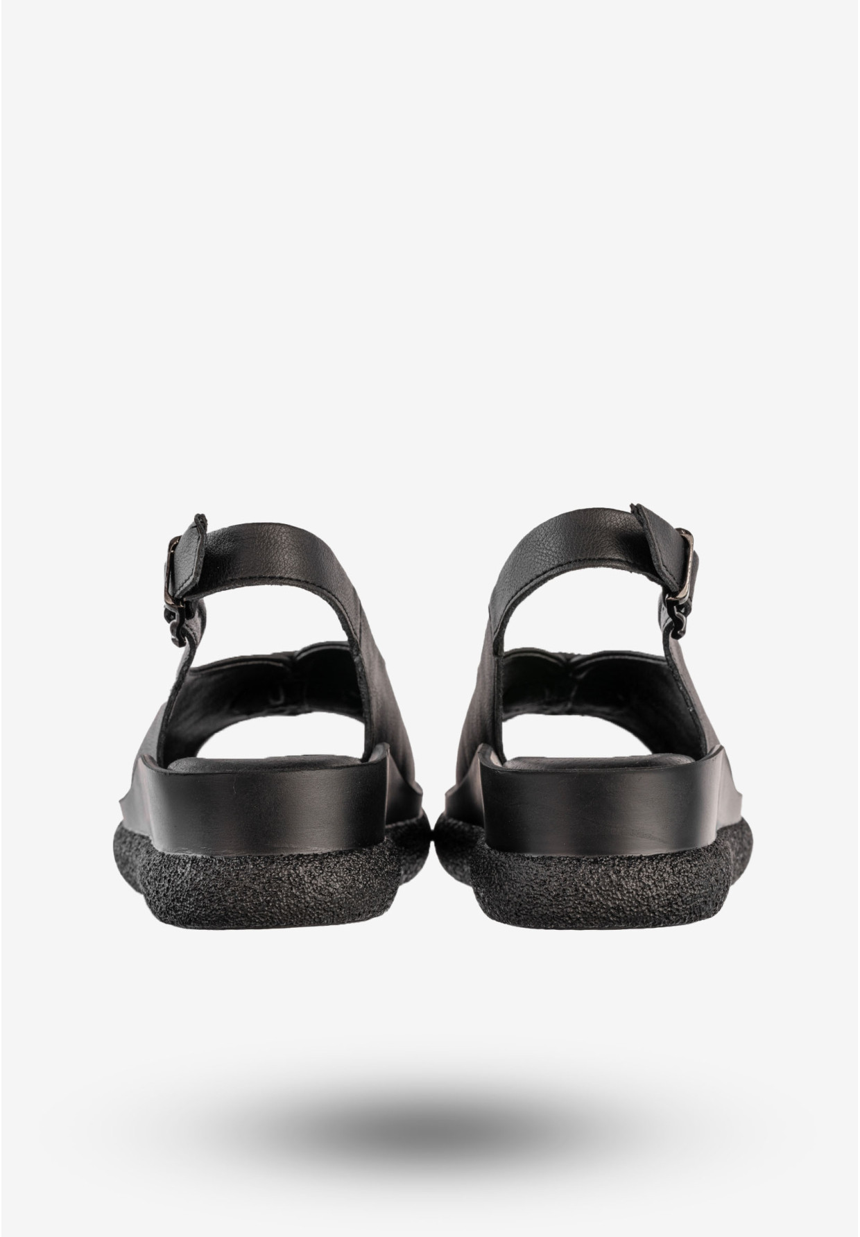 Sandały Damskie Skórzane Buty Na Niskiej Koturnie Czarne Filippo DS6984/25BK