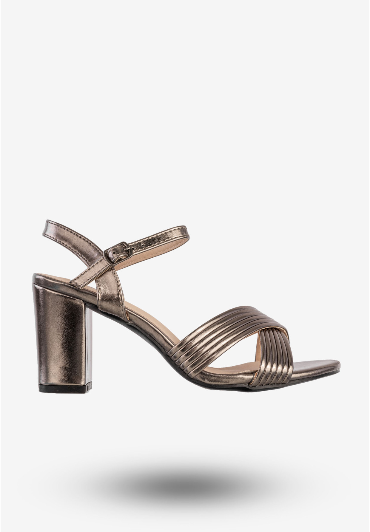 Sandały Damskie Ekoskóra Buty Eleganckie Na Słupku Metaliczne Filippo DS6901/25GN