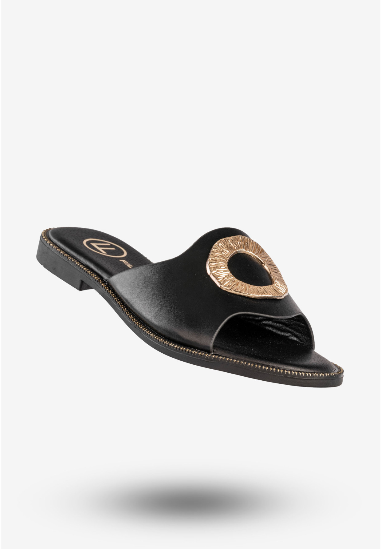 Klapki Damskie Ekoskóra Buty Eleganckie Modne Czarne Filippo DK6906/25BK