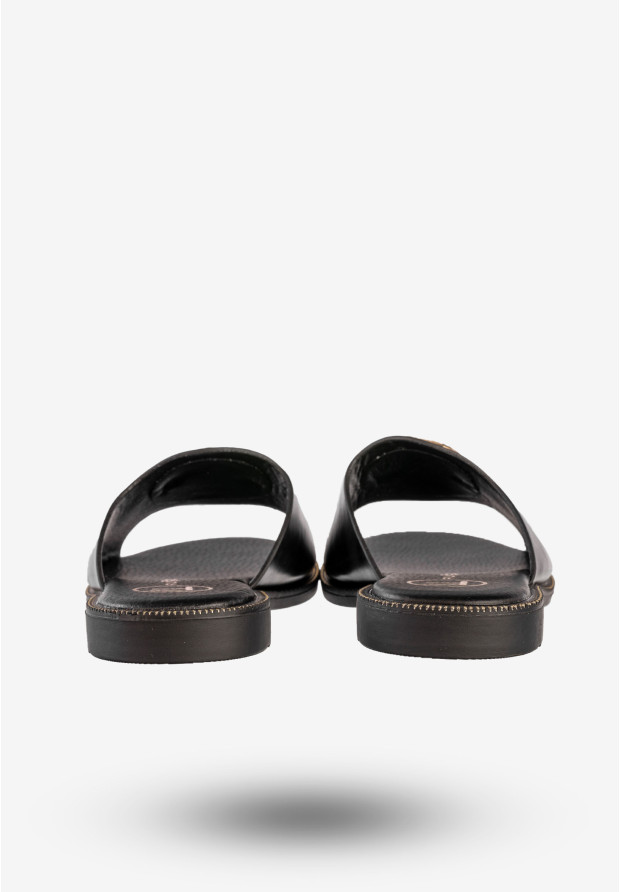 Klapki Damskie Ekoskóra Buty Eleganckie Modne Czarne Filippo DK6906/25BK