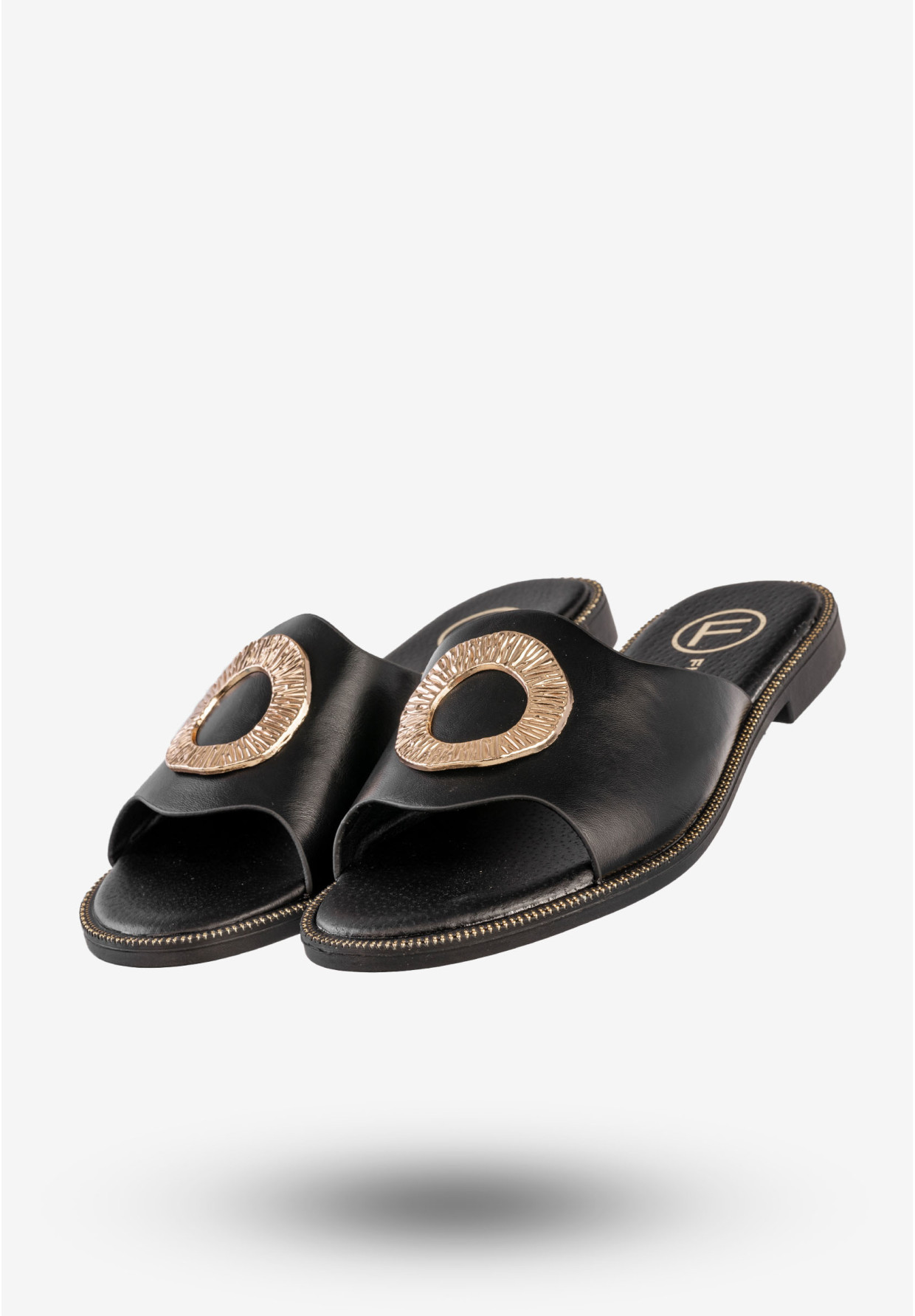 Klapki Damskie Ekoskóra Buty Eleganckie Modne Czarne Filippo DK6906/25BK