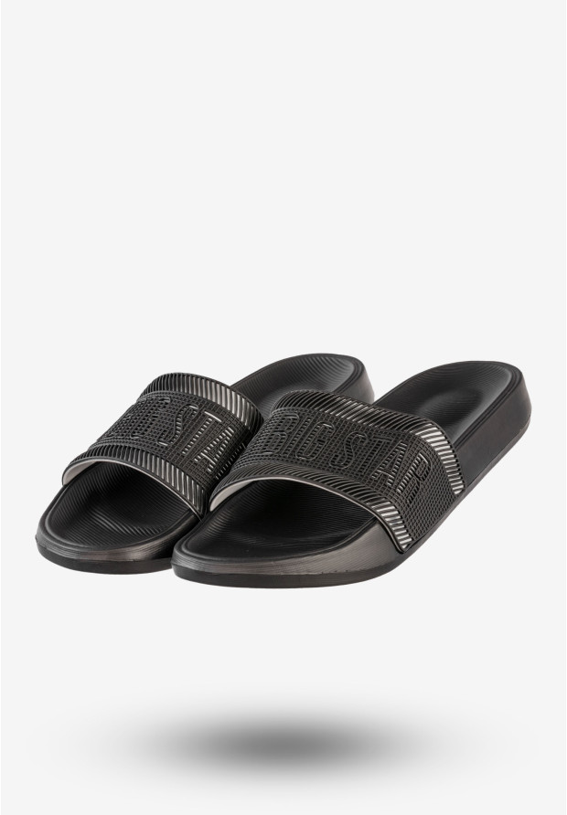 Klapki Męskie BIG STAR Buty Klasyczne Sportowe Czarne RR174A053