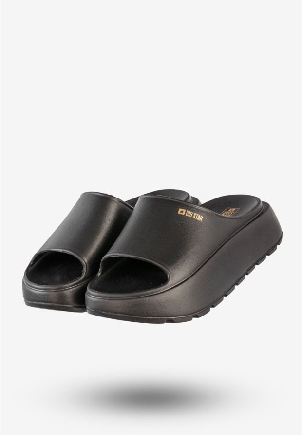 Klapki Damskie BIG STAR Sportowe Buty Na Platformie Czarne RR274A567