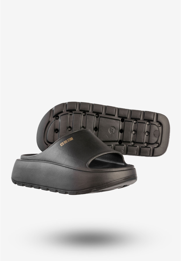 Klapki Damskie BIG STAR Sportowe Buty Na Platformie Czarne RR274A567