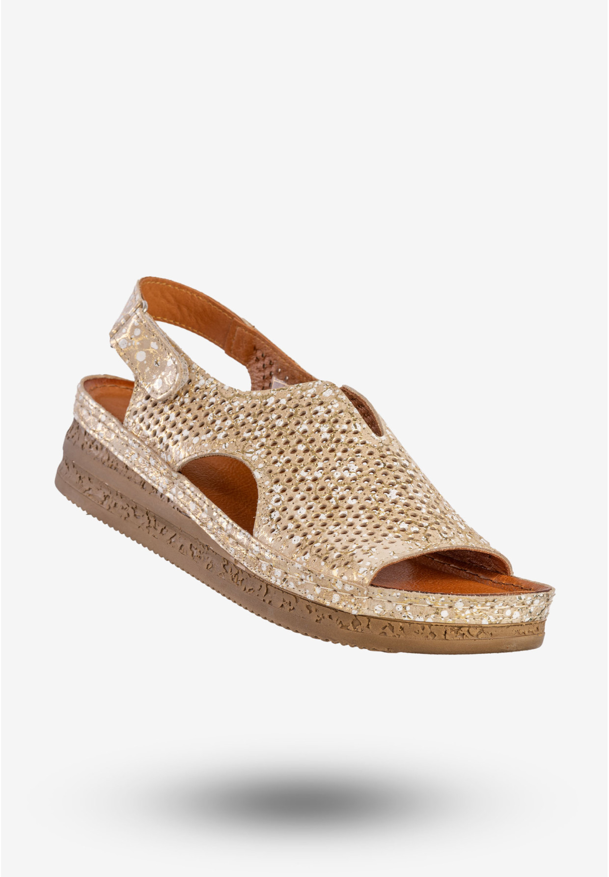 Sandały Damskie Skórzane Maciejka Buty Eleganckie Złote L4494-25/00-1