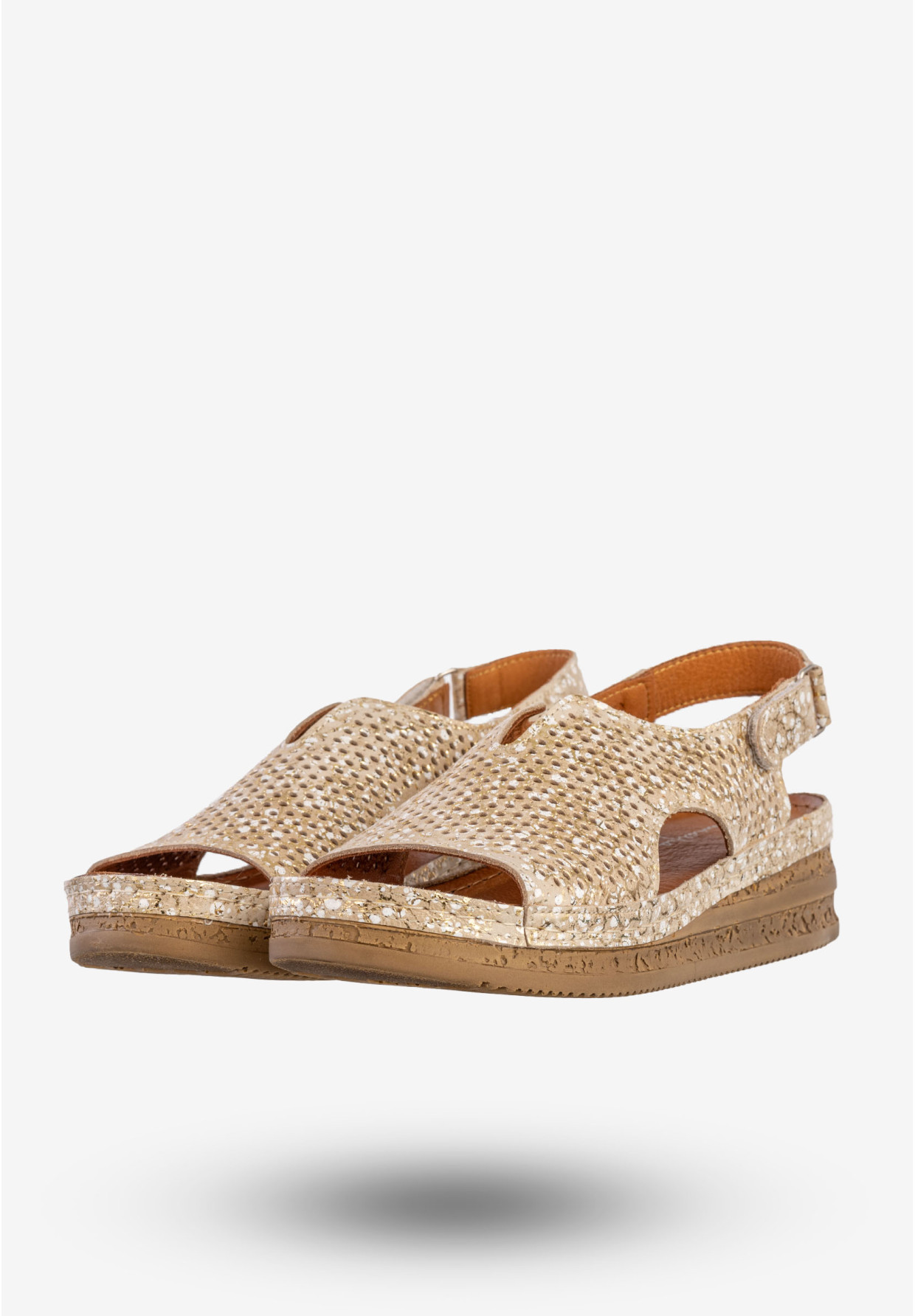 Sandały Damskie Skórzane Maciejka Buty Eleganckie Złote L4494-25/00-1