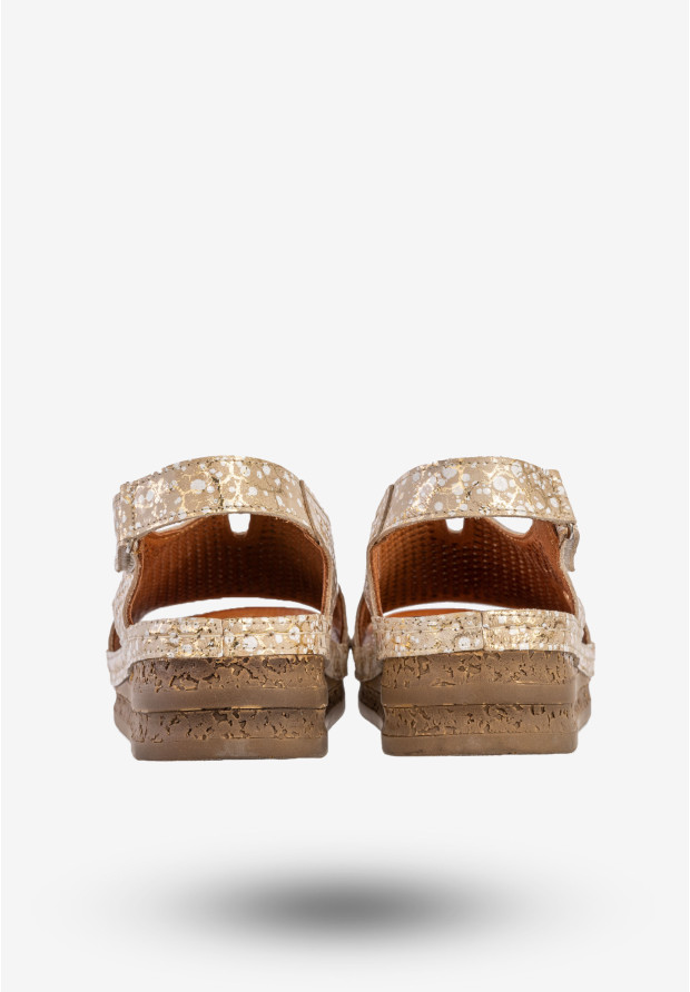 Sandały Damskie Skórzane Maciejka Buty Eleganckie Złote L4494-25/00-1