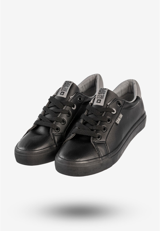 Sneakersy Damskie Big Star Ekoskóra Buty Sportowe Trampki Czarne EE274314