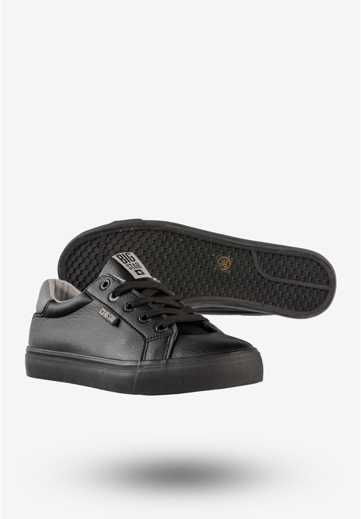 Sneakersy Damskie Big Star Ekoskóra Buty Sportowe Trampki Czarne EE274314