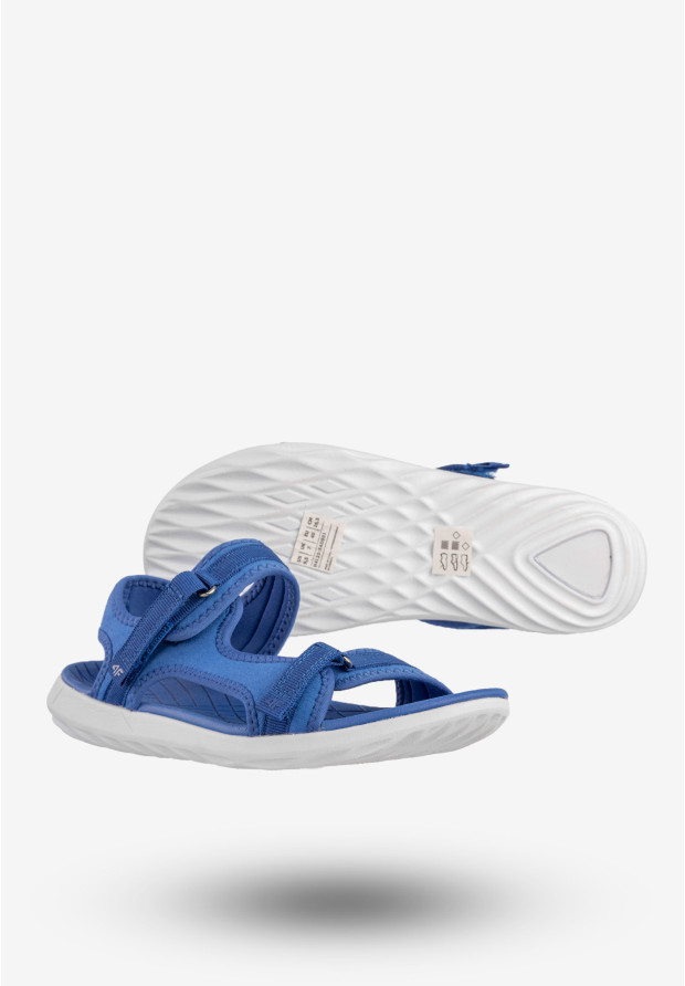 Sandały Damskie 4F Buty Sportowe Na Rzepy Niebieskie H4L20-SAD001