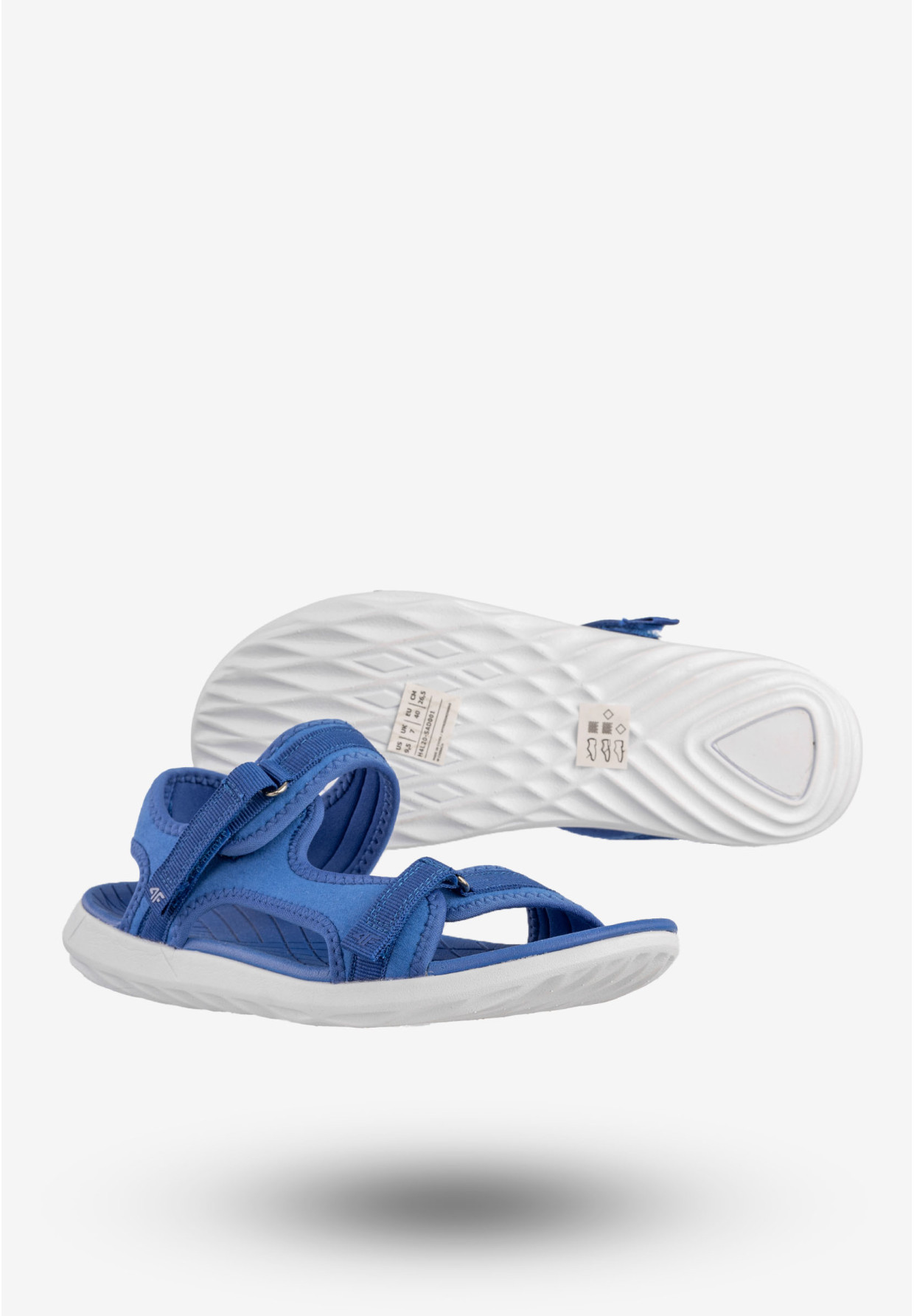 Sandały Damskie 4F Buty Sportowe Na Rzepy Niebieskie H4L20-SAD001